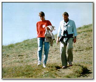 christine greenlaw and dr. peter taylor in olympic mountains in 1988