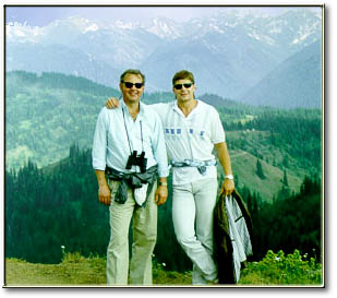dr. peter taylor & son brian taylor in olympic mountains in 1988