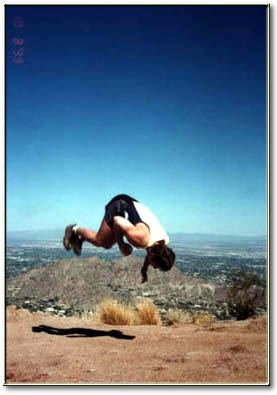 November 1999 back flip on top of Camelback Mountain, Arizona