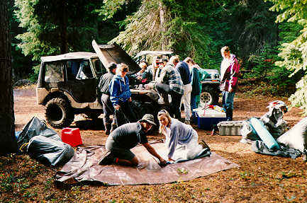 nachees trail, jerry and julie building tent